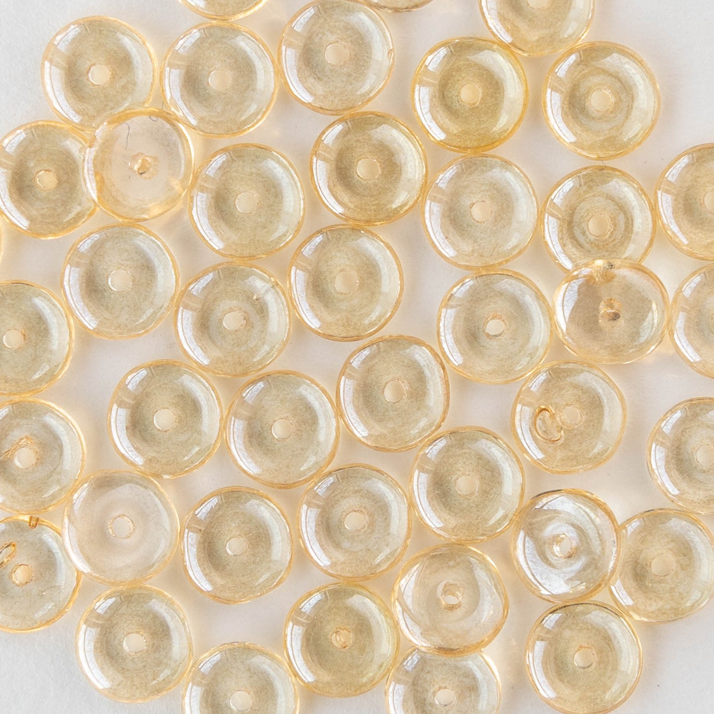 6mm Rondelle Beads - Champagne Luster - 50 beads