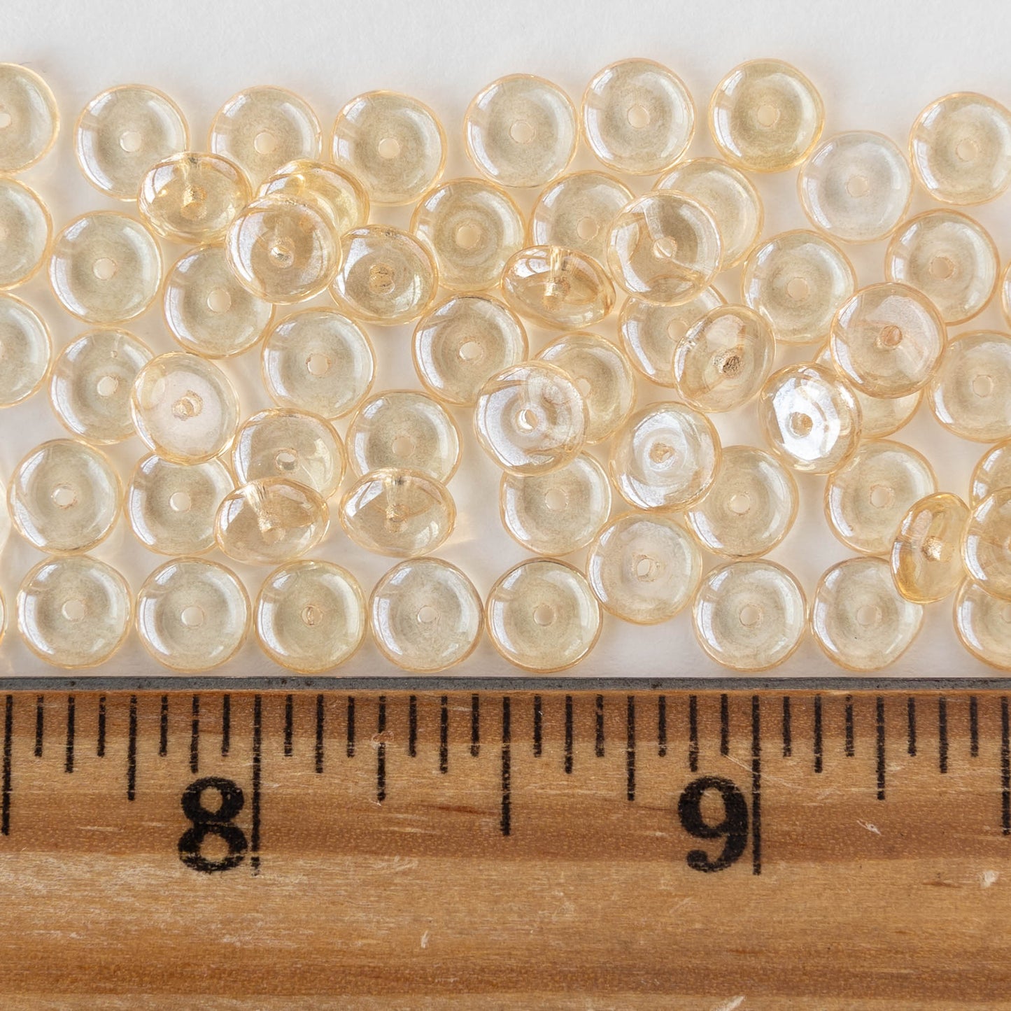 6mm Rondelle Beads - Champagne Luster - 50 beads