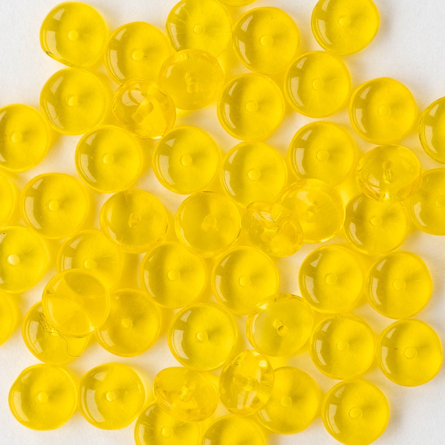 6mm Glass Rondelle Beads - Transparent Citrine - 50 or 100 Beads