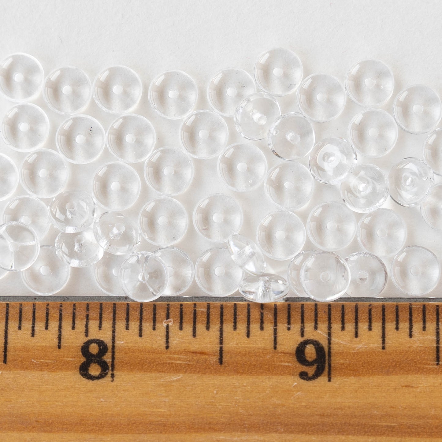 6mm Rondelle Beads - Crystal - 100 Beads