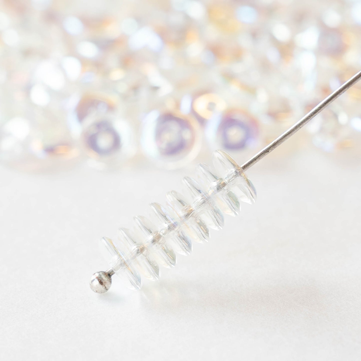 6mm Glass Rondelle Beads - Crystal AB - 50 or 100 Beads
