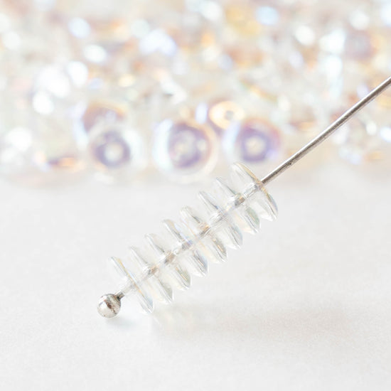 6mm Glass Rondelle Beads - Crystal AB - 50 or 100 Beads