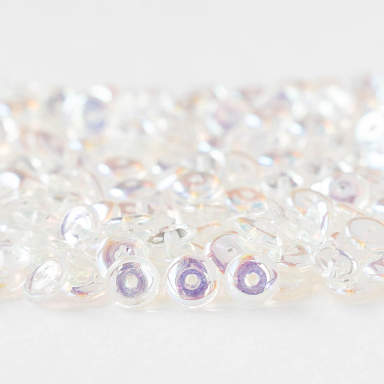 6mm Glass Rondelle Beads - Crystal AB - 50 or 100 Beads