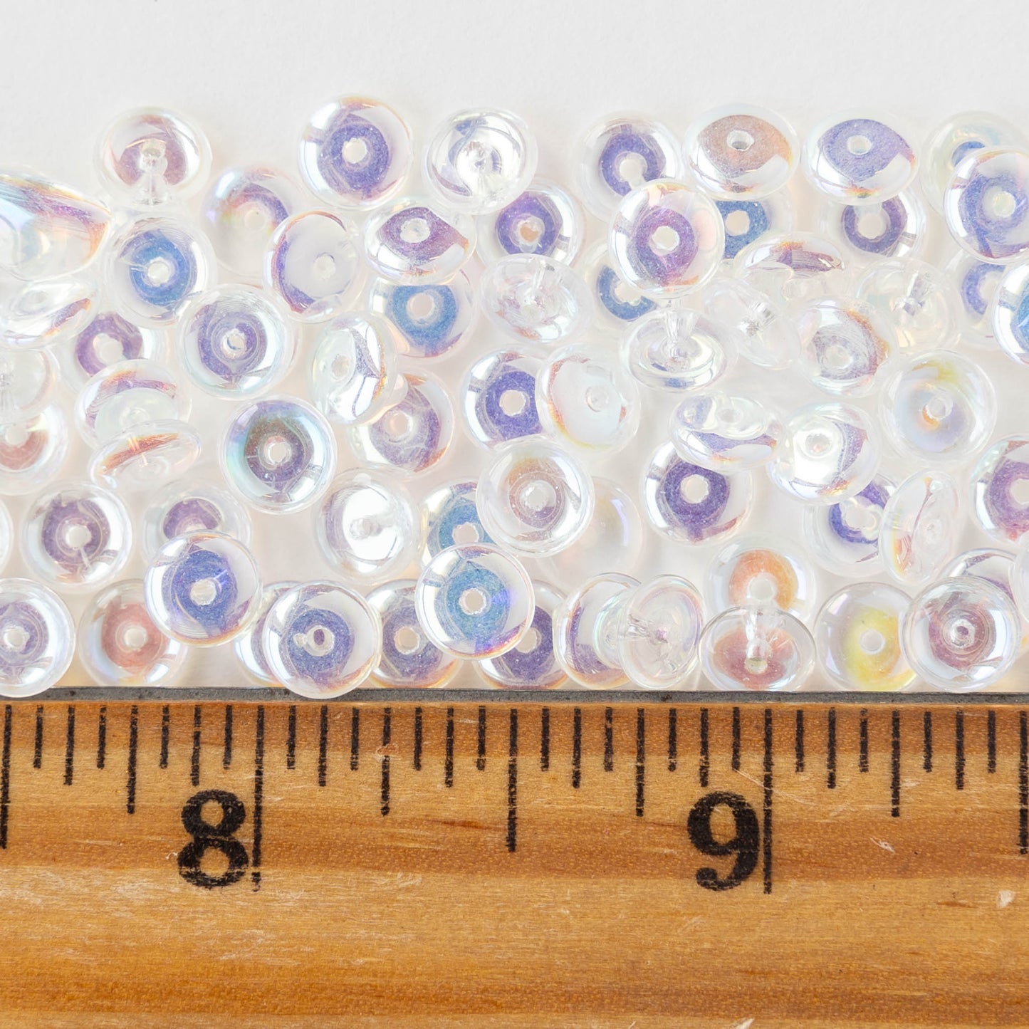 6mm Glass Rondelle Beads - Crystal AB - 50 or 100 Beads