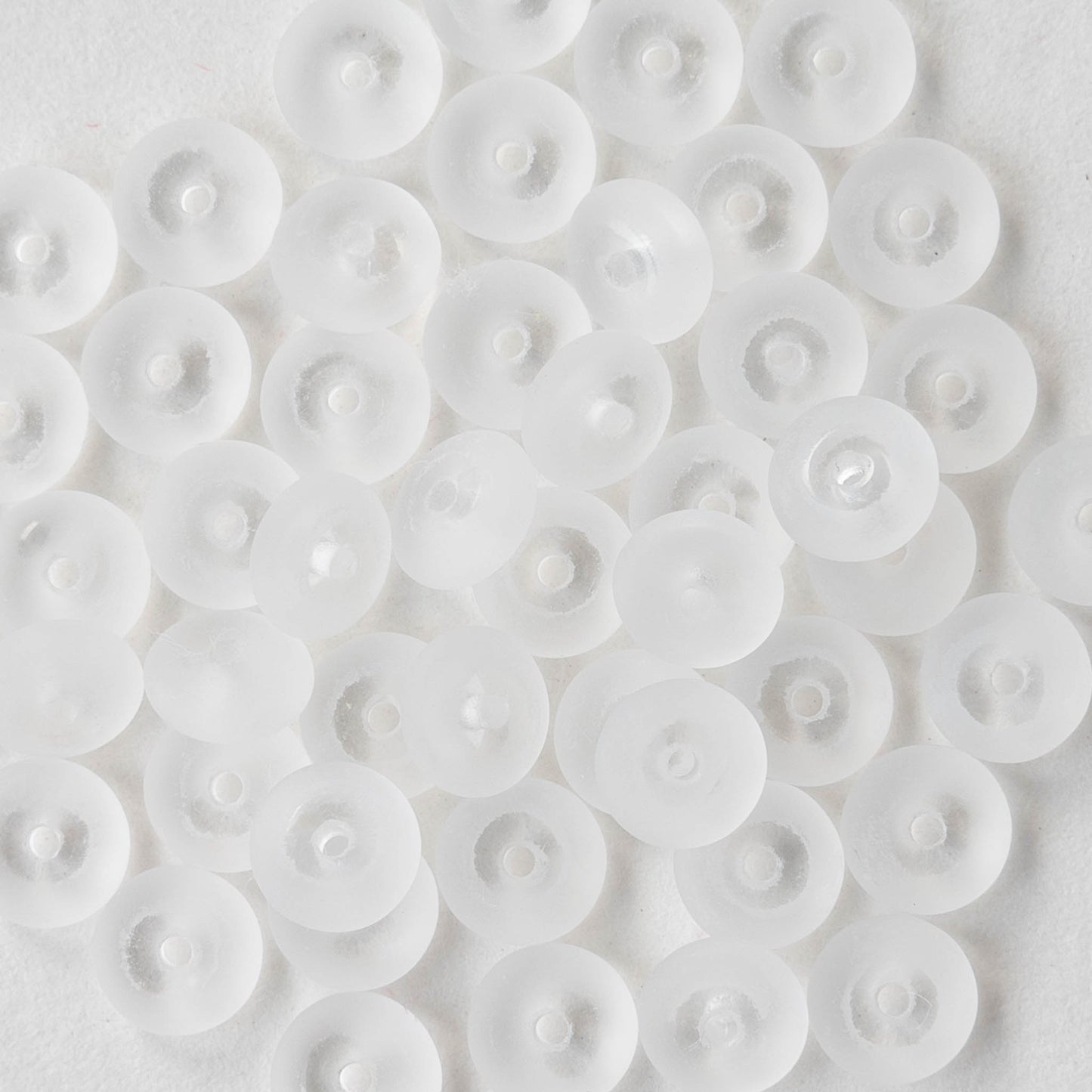 6mm Rondelle Beads - Crystal Matte - 100 Beads