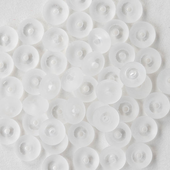 6mm Rondelle Beads - Crystal Matte - 100 Beads