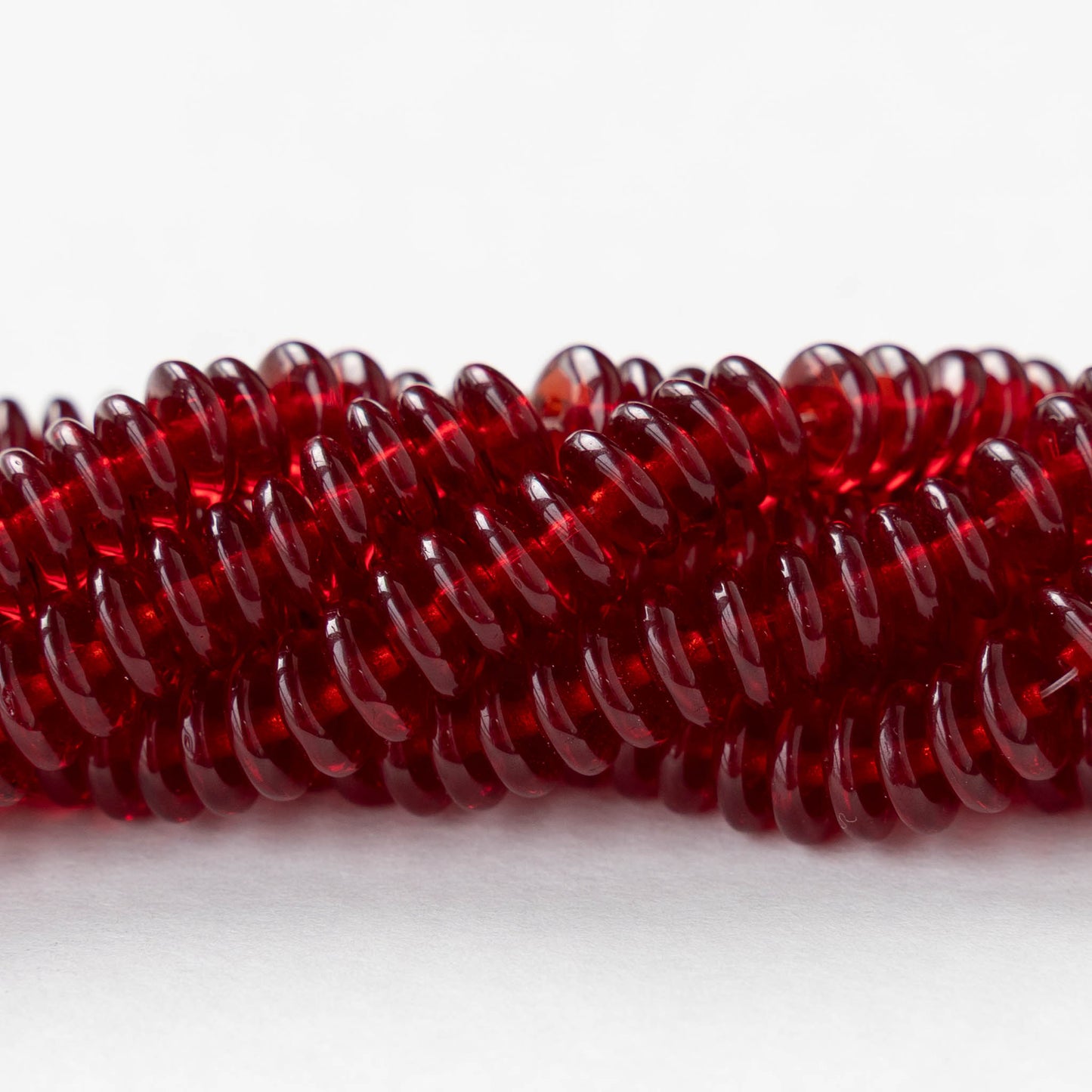 6mm Rondelle Beads - Garnet Red - 50 or 100 beads