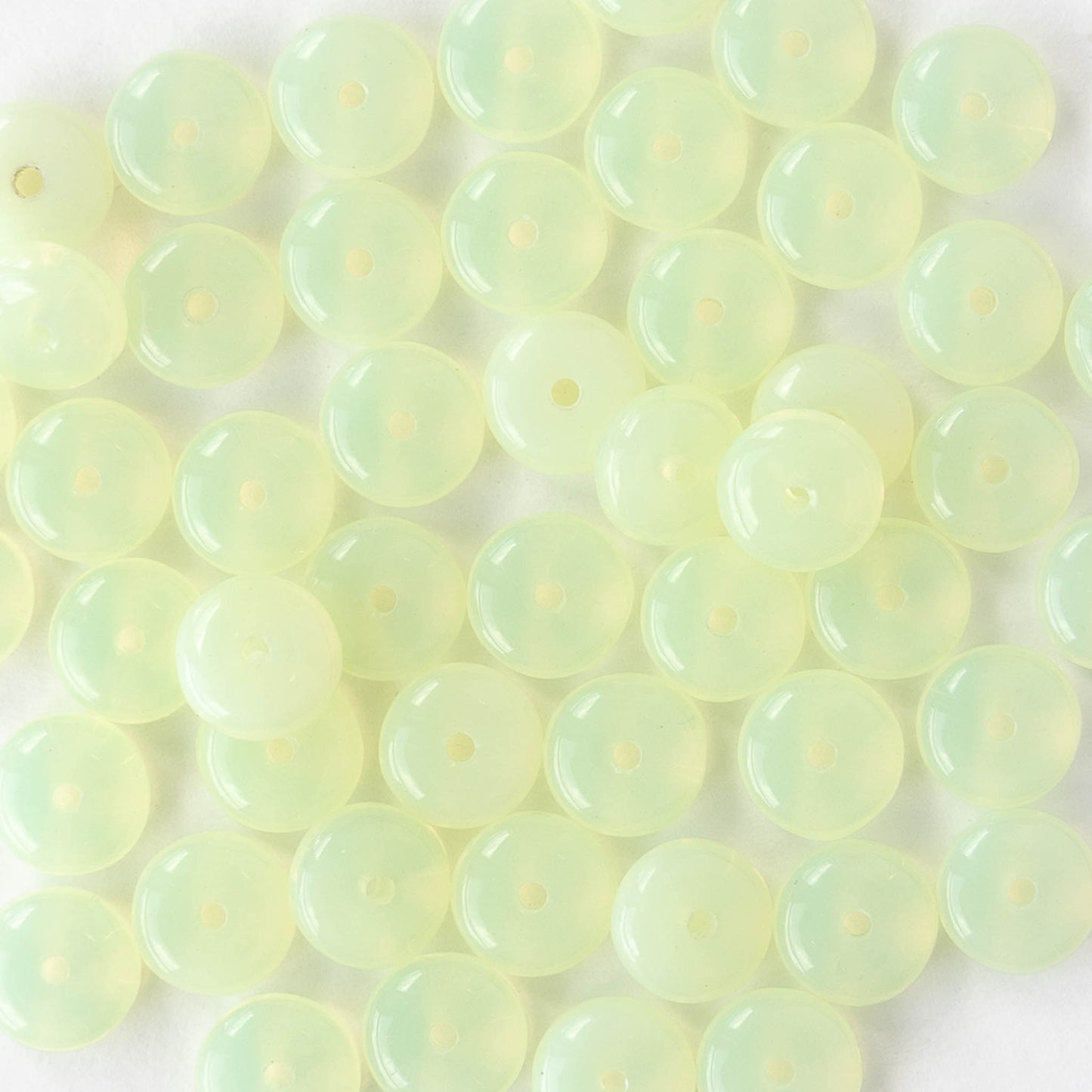 6mm Glass Rondelle Beads - Opaline Jonquil - 50 or 100 Beads