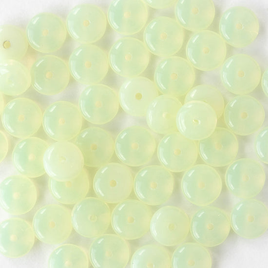 6mm Glass Rondelle Beads - Opaline Jonquil - 50 or 100 Beads