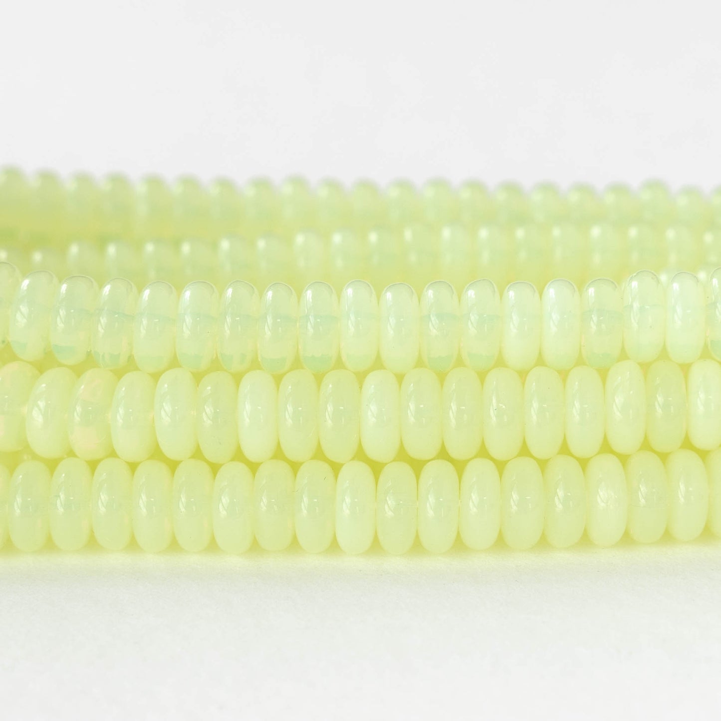 6mm Glass Rondelle Beads - Opaline Jonquil - 50 or 100 Beads