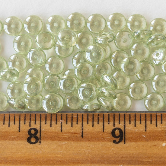 Load image into Gallery viewer, 6mm Rondelle Beads - Celadon Green Luster -  100 Beads
