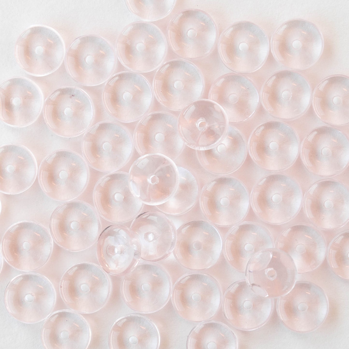 6mm Rondelle Beads - Lt. Pink - 100 Beads