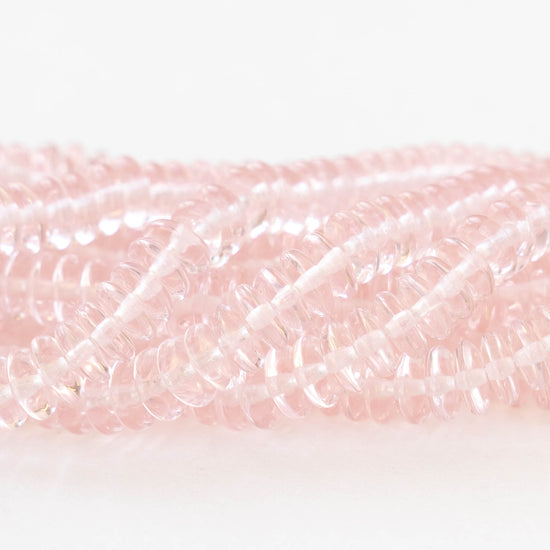 6mm Rondelle Beads - Lt. Pink - 100 Beads