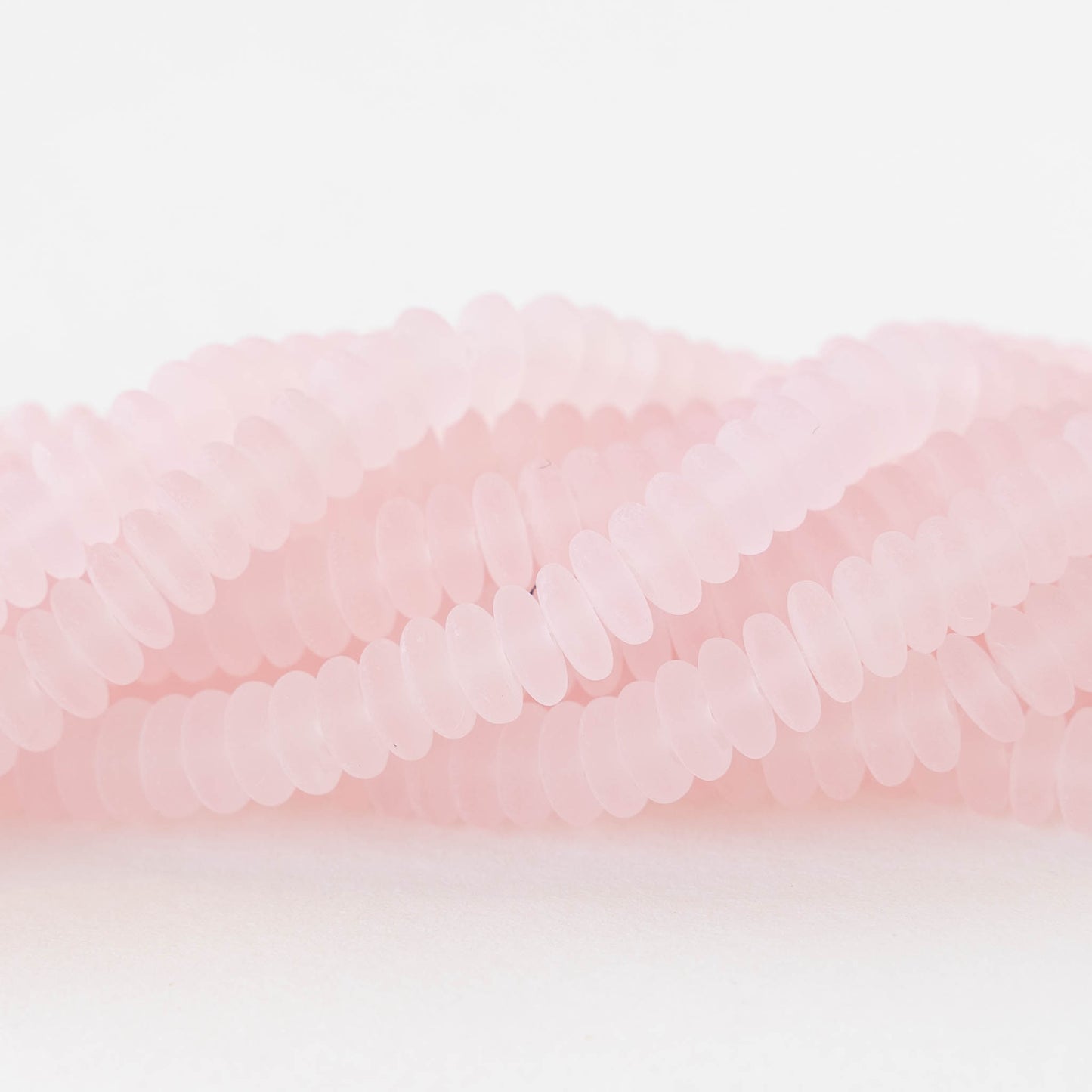 6mm Rondelle Beads - Lt. Pink Matte - 100 Beads