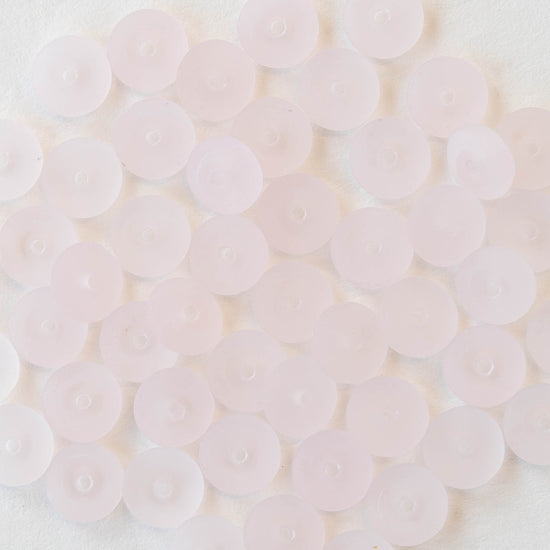 6mm Rondelle Beads - Lt. Pink Matte - 100 Beads