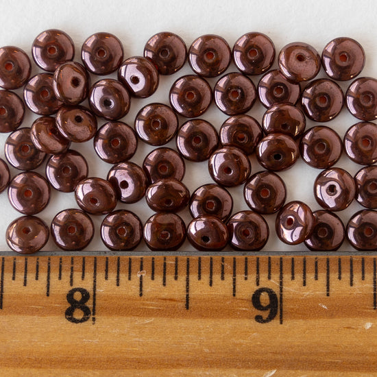 Load image into Gallery viewer, 6mm Rondelle Beads - Opaque Maroon Luster - 50 Beads
