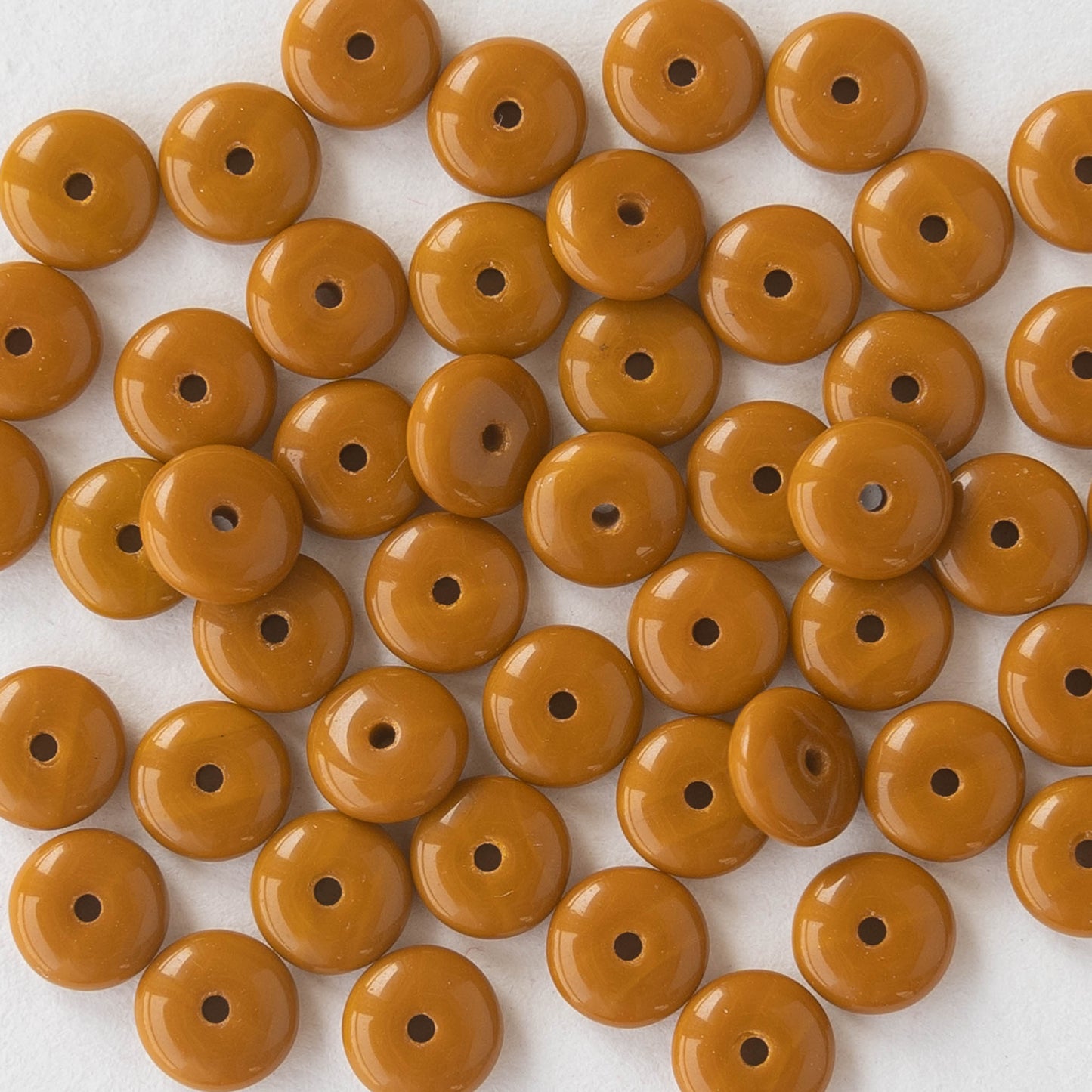 6mm Rondelle Beads - Opaque Ochre - 50 Beads