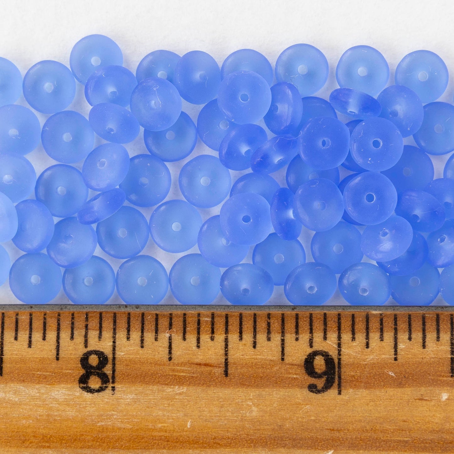 6mm Glass Rondelle Beads - Matte Sapphire - 50 or 100 Beads