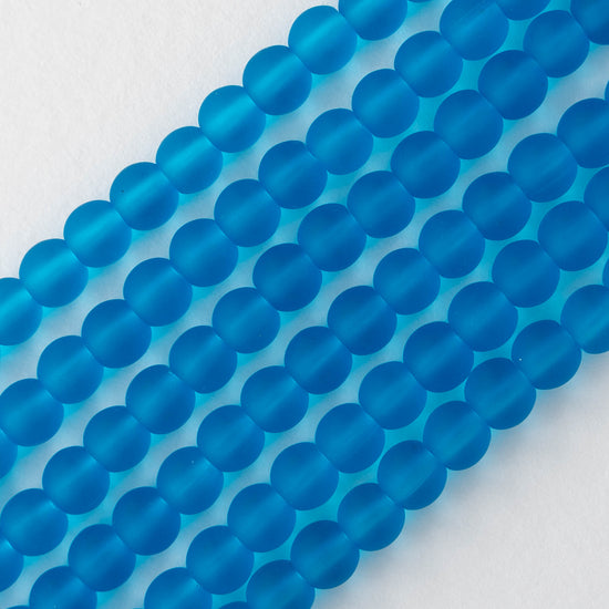 6mm Round Beads - Pacific Blue - 70 beads