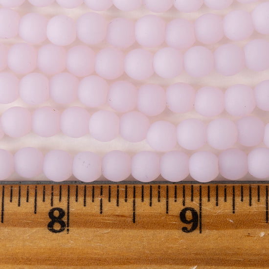 6mm Round Beads - Opaque Pink - 70 beads