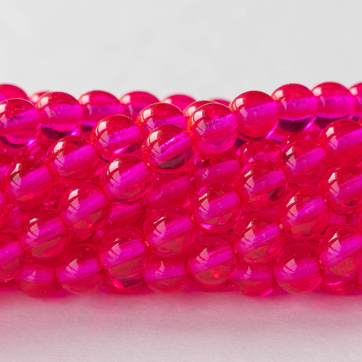 Valentine Beads for Jewelry Making Glass Beads Crackle Red Pink 6mm Round  150 pc