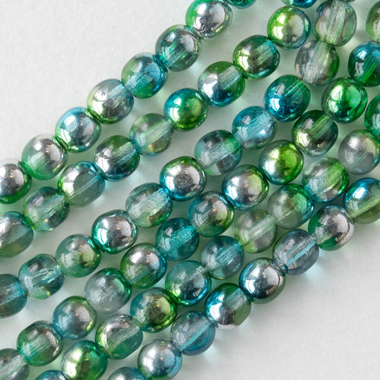 6mm Round Glass Beads - Laguna Celestial - 25 Beads