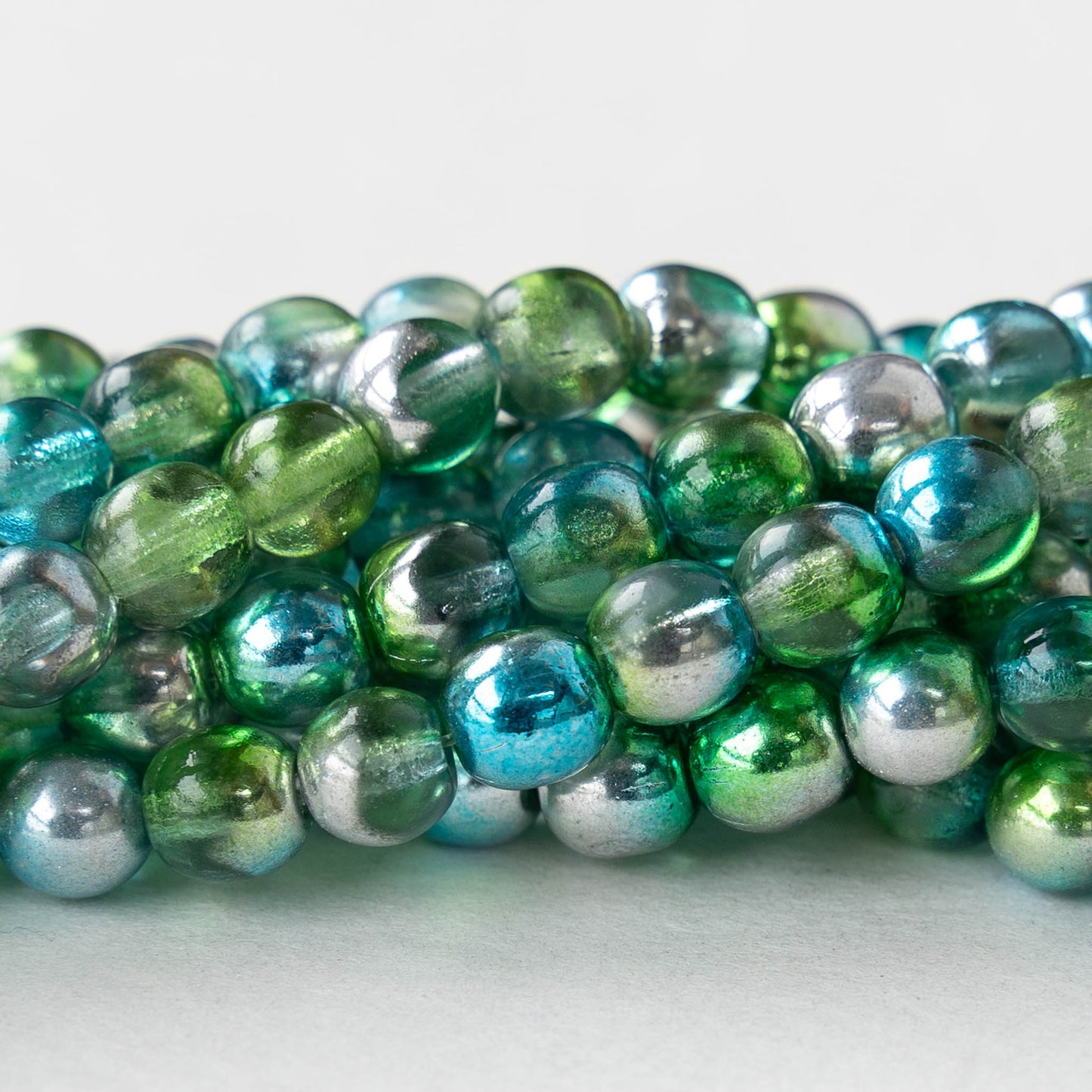 6mm Round Glass Beads - Laguna Celestial - 25 Beads