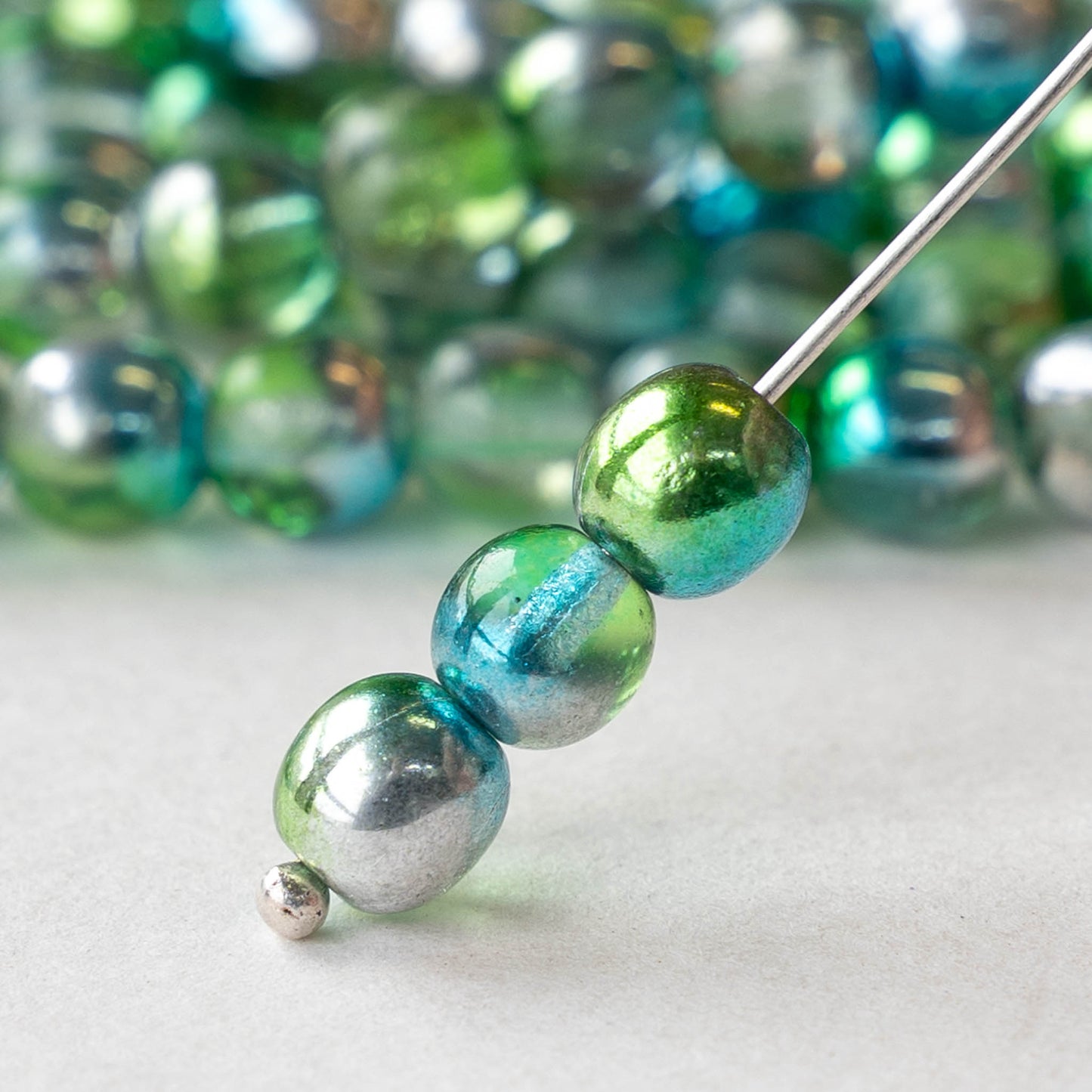 6mm Round Glass Beads - Laguna Celestial - 25 Beads