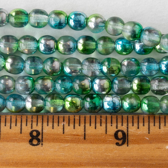 6mm Round Glass Beads - Laguna Celestial - 25 Beads