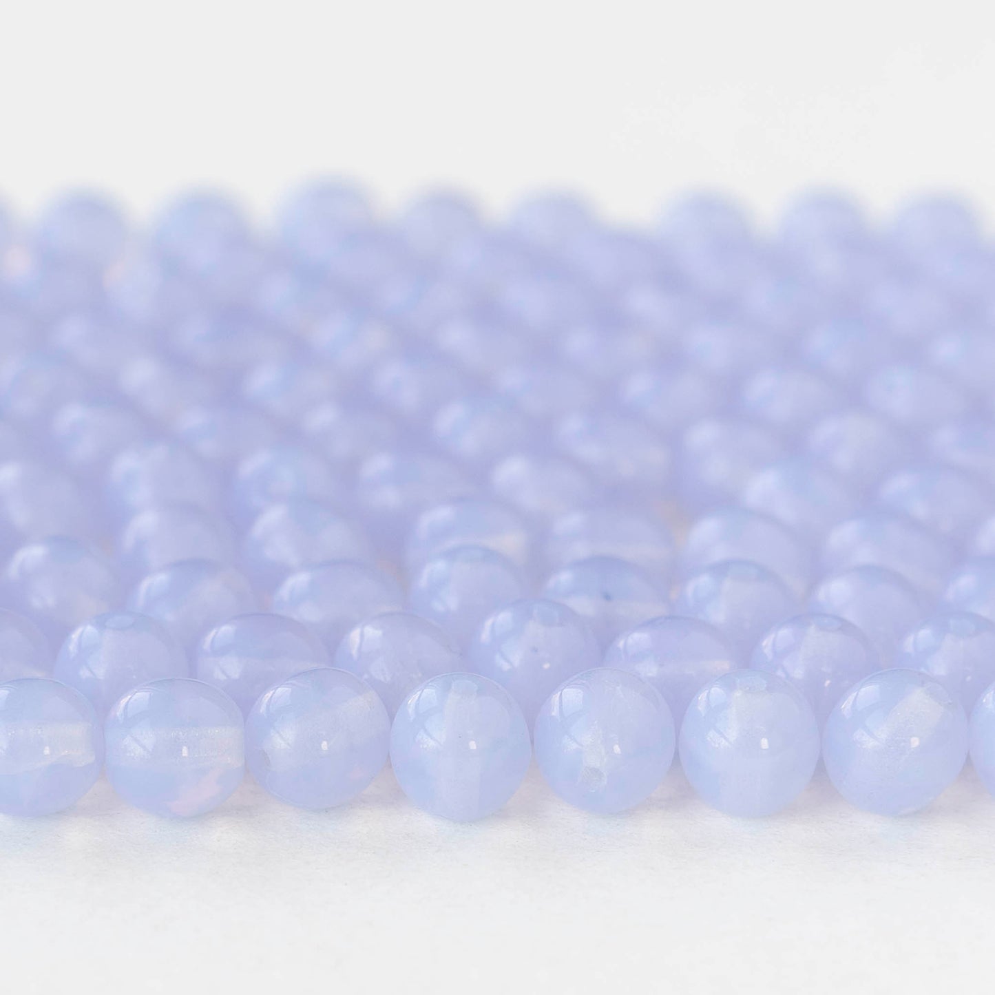 6mm Round Glass Beads - Lavender Opaline - 50 beads
