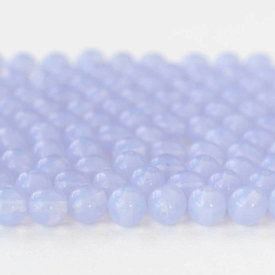 6mm Round Glass Beads - Lavender Opaline - 50 beads