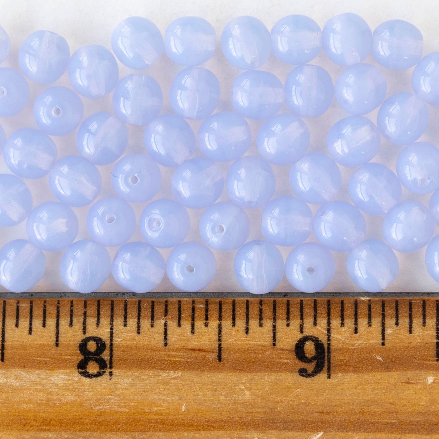 6mm Round Glass Beads - Lavender Opaline - 50 beads