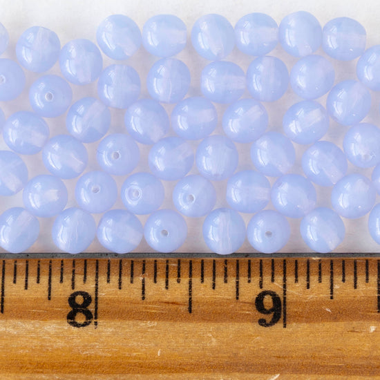 6mm Round Glass Beads - Lavender Opaline - 50 beads