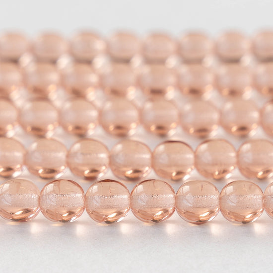 6mm Round Glass Beads - Rosaline - 40 Beads