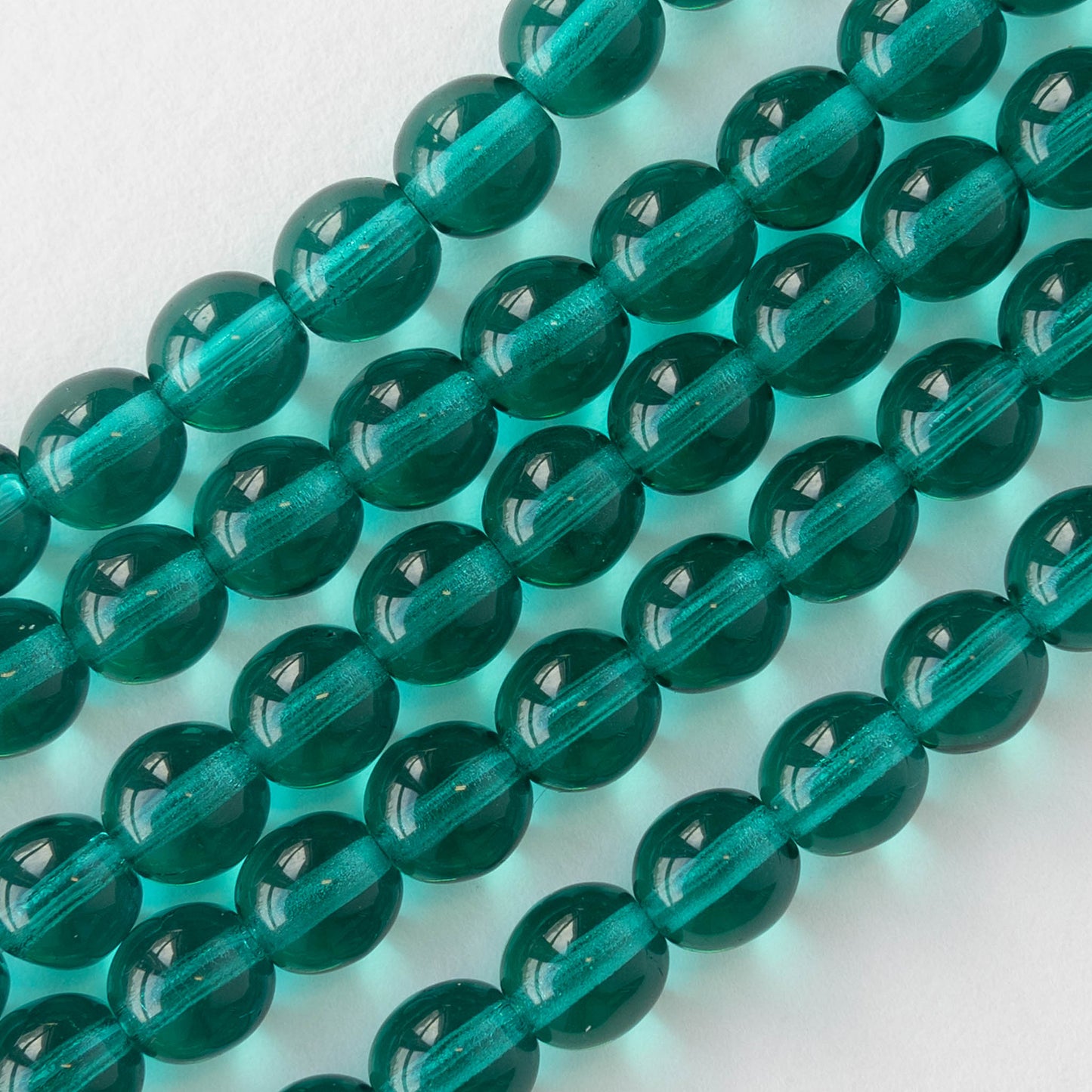 Load image into Gallery viewer, 6mm Round Glass Beads - Viridian Teal - 50
