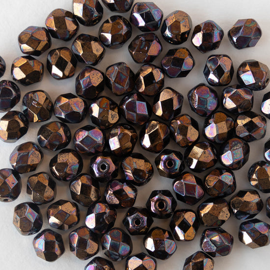 6mm Round Beads - Bronze Iris - 50 beads