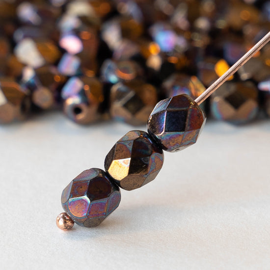 6mm Round Beads - Bronze Iris - 50 beads