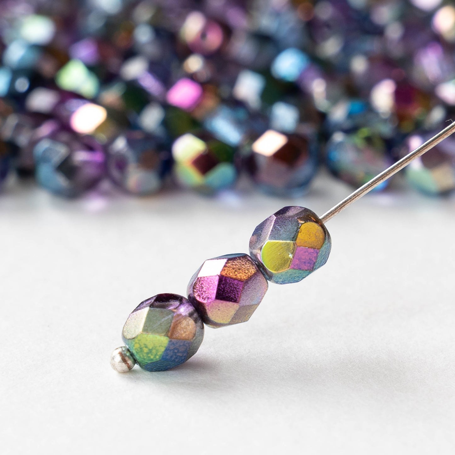 6mm Round Firepolished Beads - Crystal Magic Blue - 50 beads