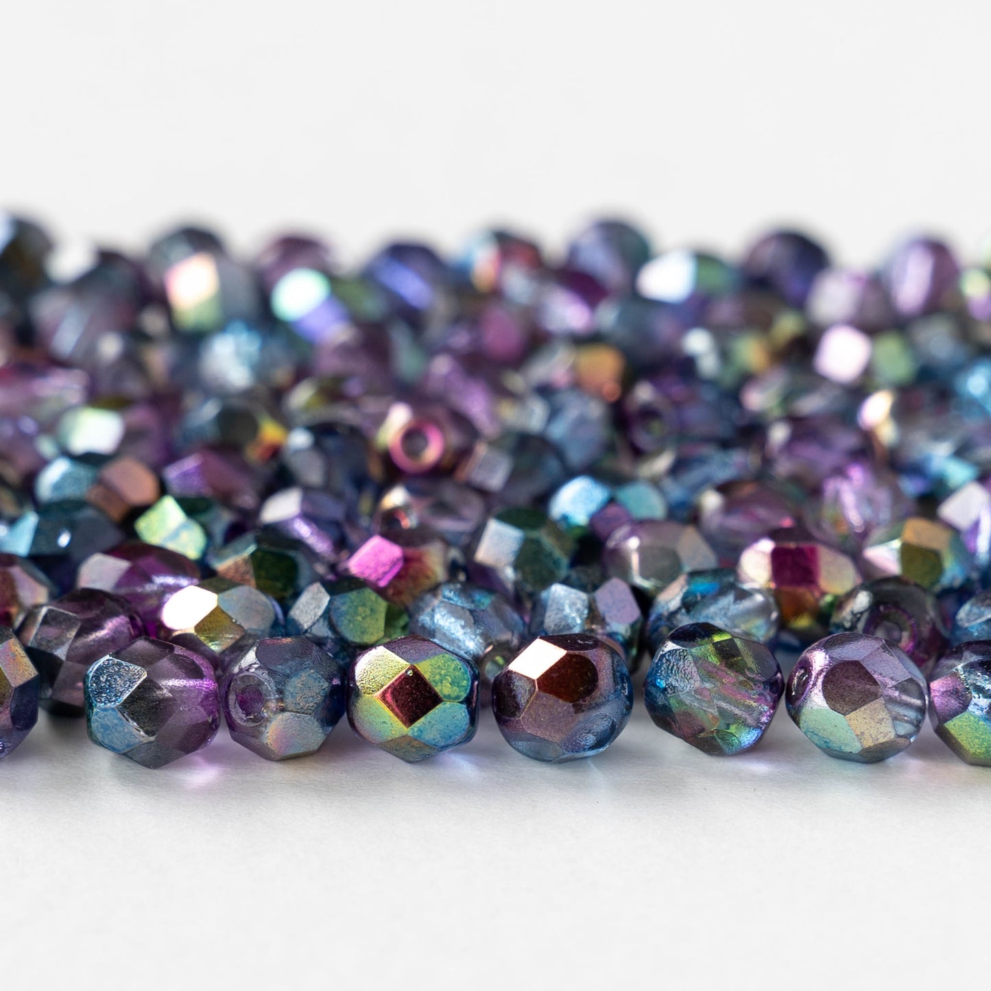 6mm Round Firepolished Beads - Crystal Magic Blue - 50 beads