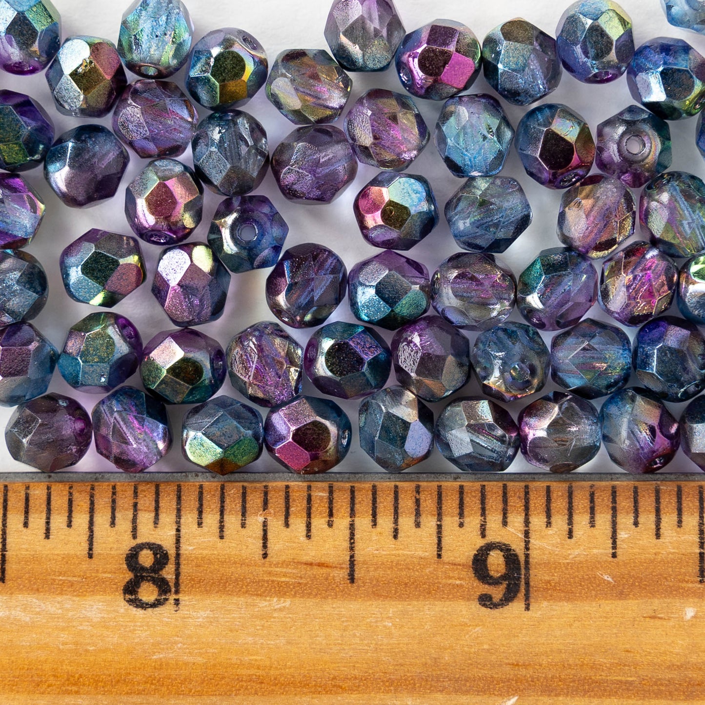 6mm Round Firepolished Beads - Crystal Magic Blue - 50 beads