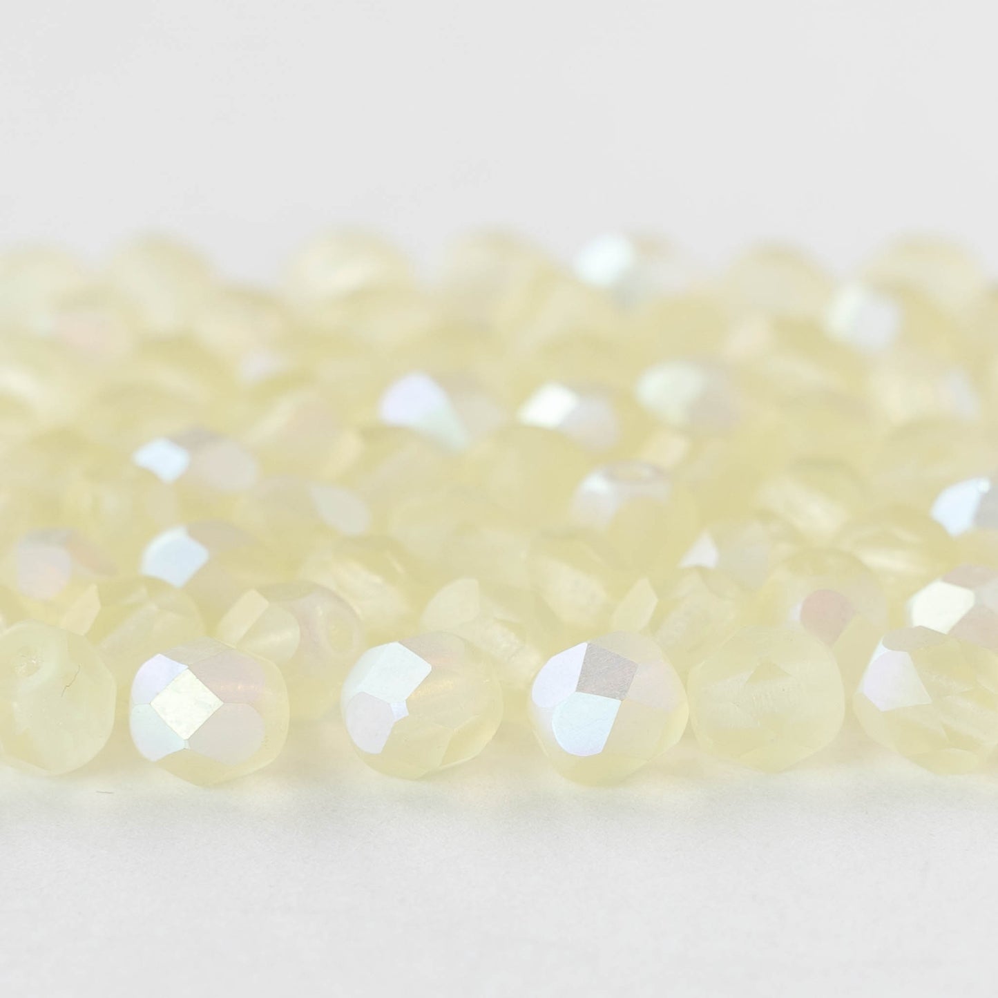Load image into Gallery viewer, 6mm Round Glass Beads - Pale Matte Yellow AB - 30 Beads
