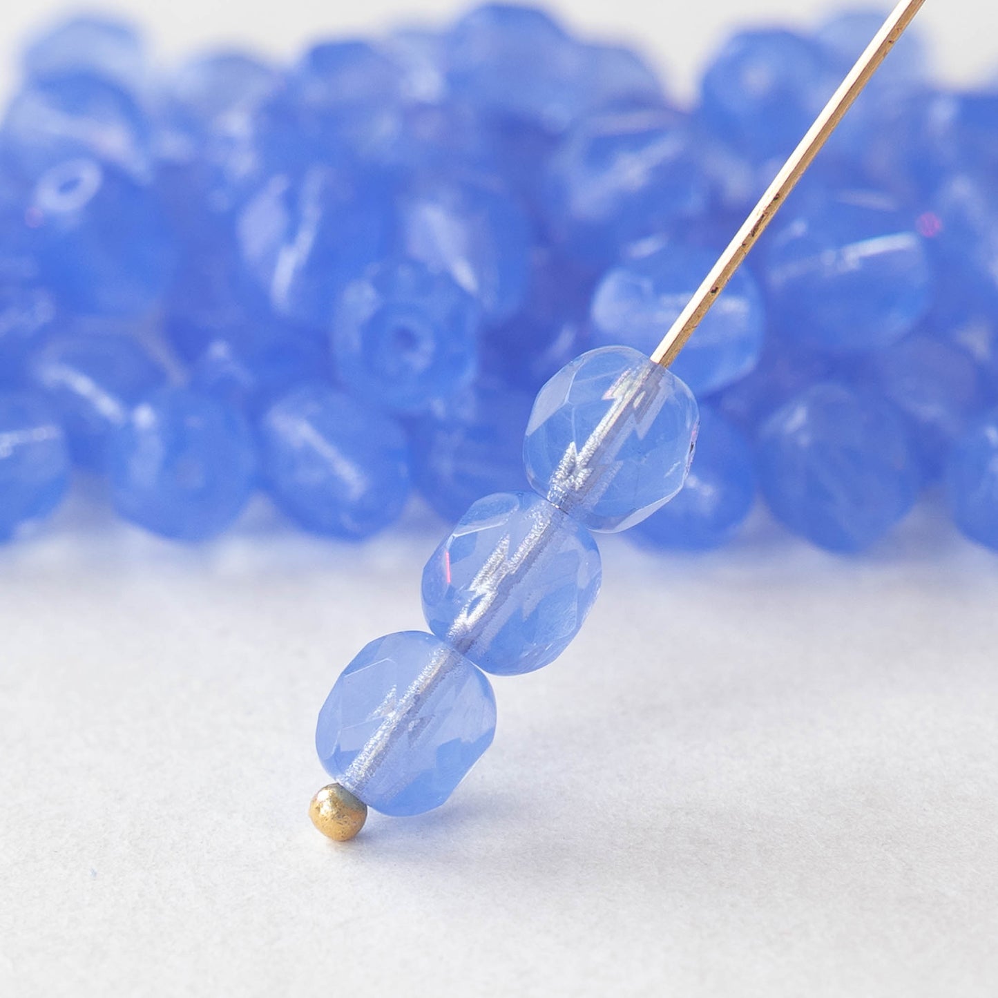 6mm Round Beads - Blue Opal - 50 beads