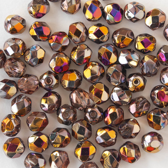 6mm Faceted Round Beads - Crystal Sliperit - 50 beads