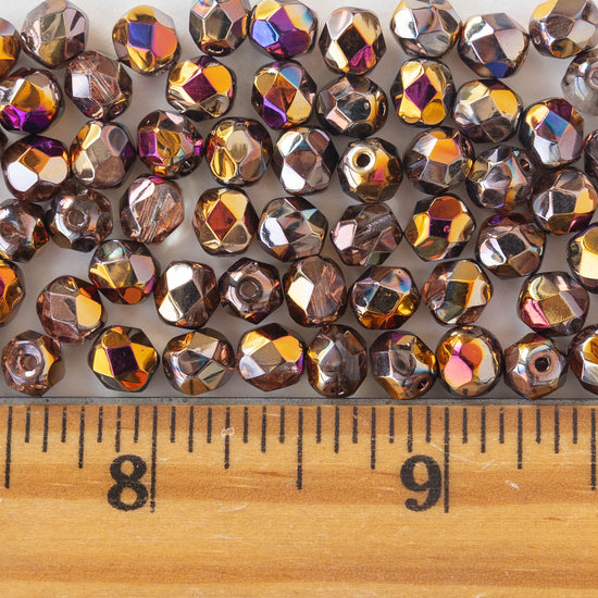 6mm Faceted Round Beads - Crystal Sliperit - 50 beads