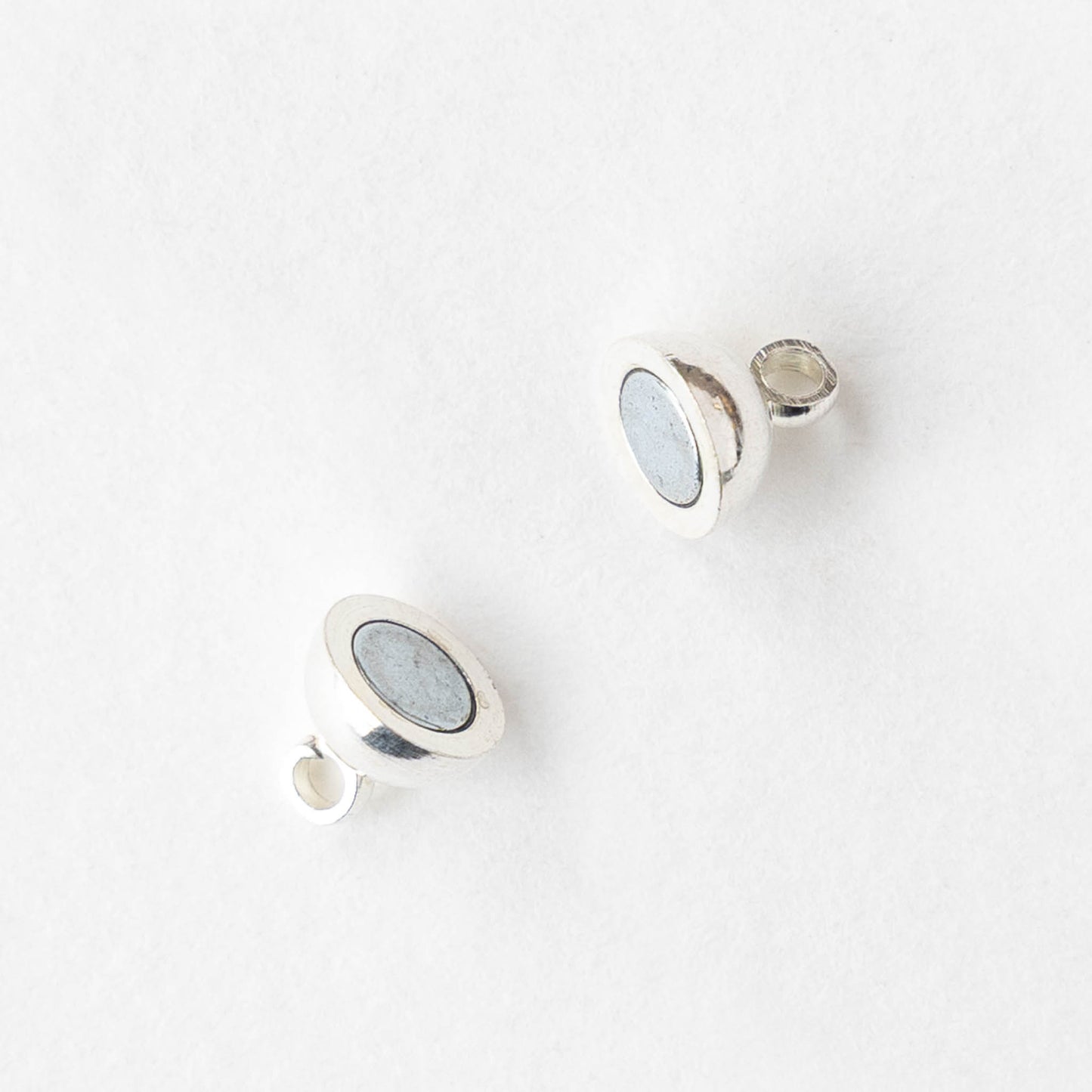 6mm Round Magnetic Clasp - Silver - 1 clasp