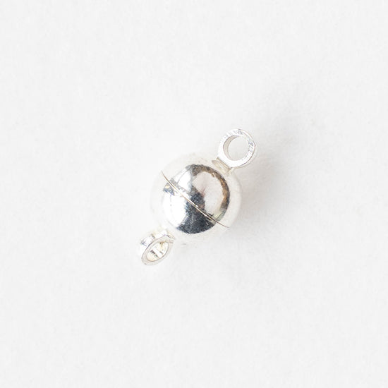 6mm Round Magnetic Clasp - Silver - 1 clasp