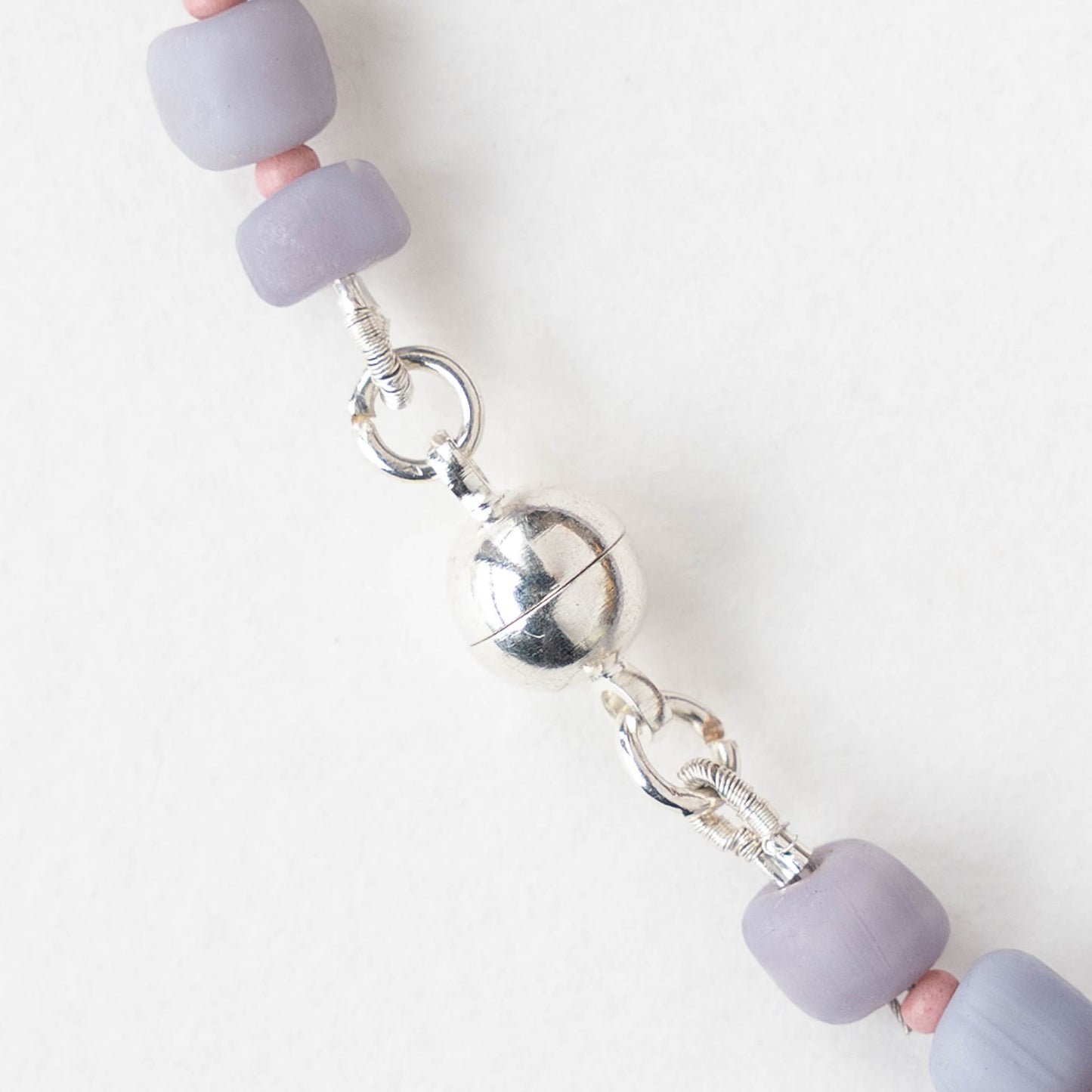6mm Round Magnetic Clasp - Silver - 1 clasp