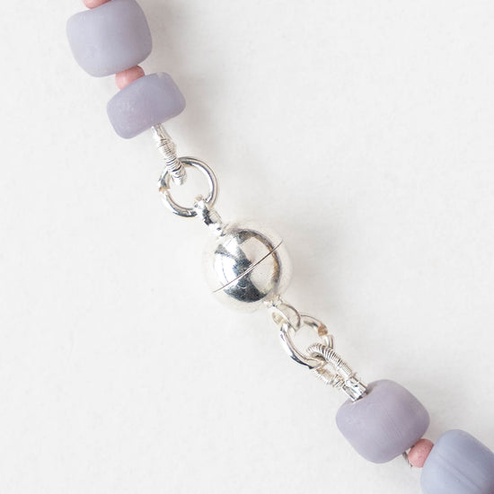6mm Round Magnetic Clasp - Silver - 1 clasp