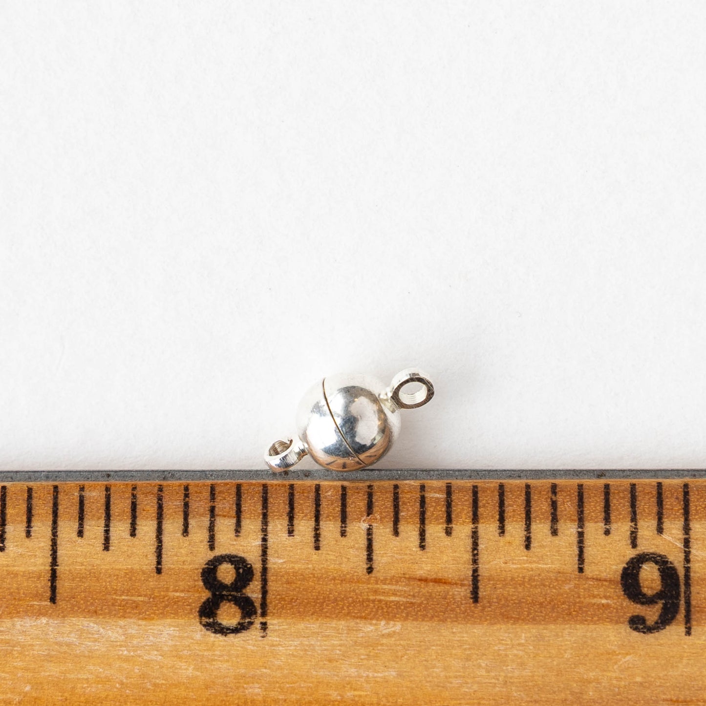 6mm Round Magnetic Clasp - Silver - 1 clasp