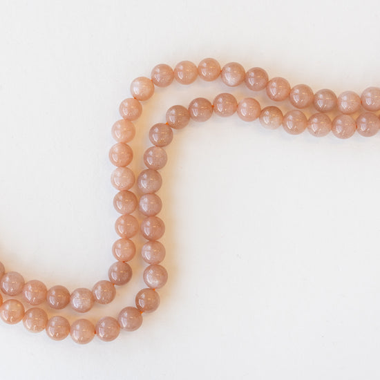 6mm Peach Moonstone Rounds - 16 inches